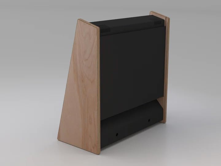 Black Walnut Mini Wall Mounted Arcade Console with 15.6" 1080p LCD, 1TB SSD, 2 Wireless Controllers F645044