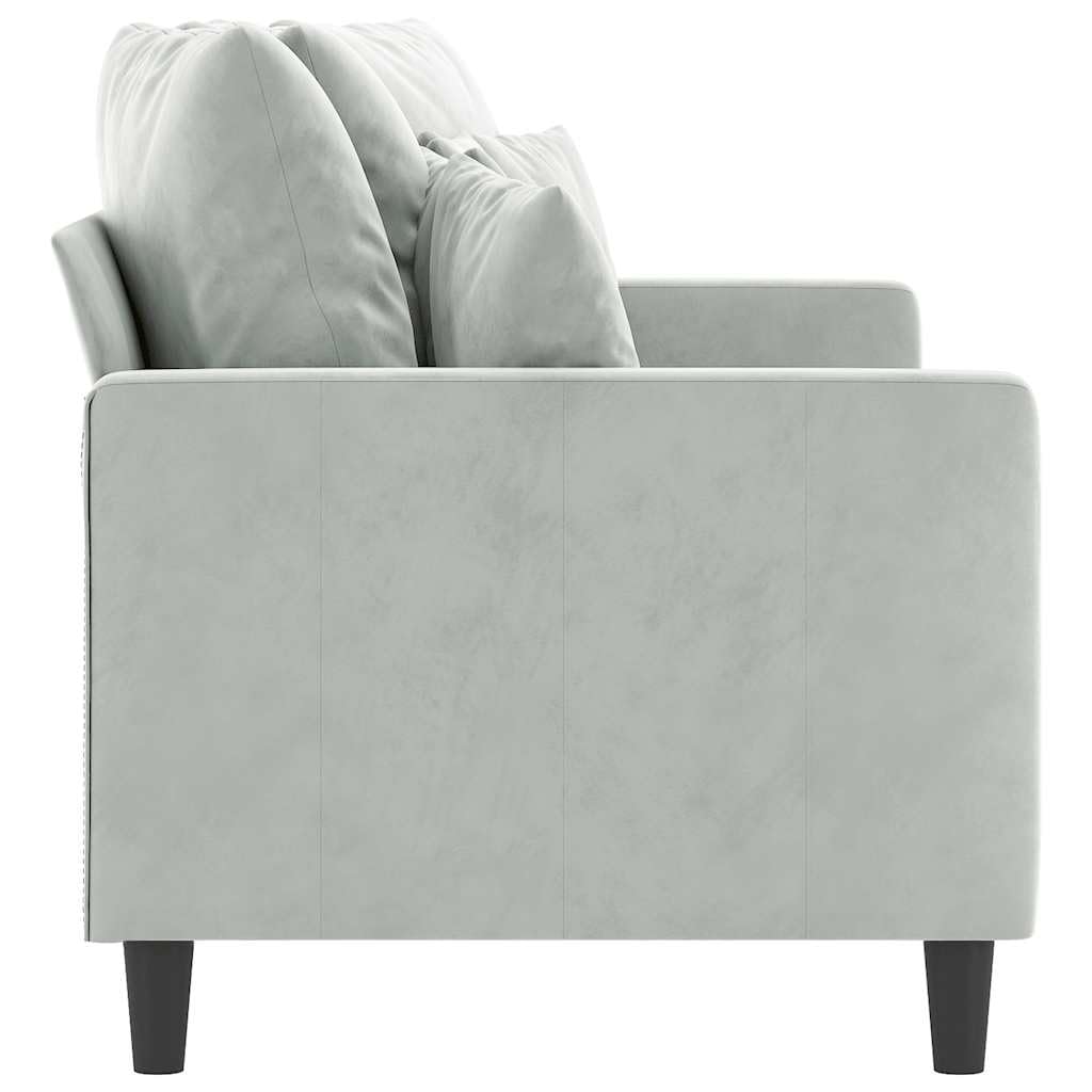 Light Gray Velvet 2-Seater Sofa G582