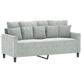Light Gray Velvet 2-Seater Sofa G582