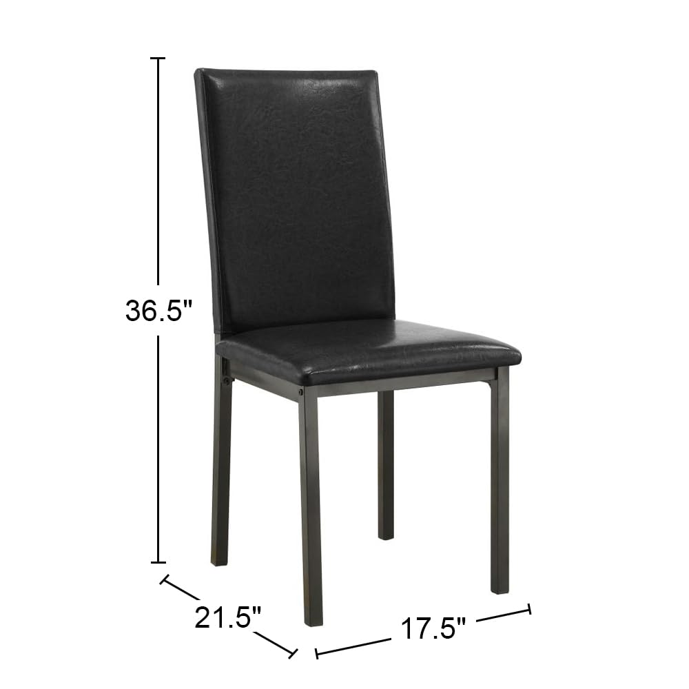 Black Leatherette Dining Chairs Set of 2 Z550