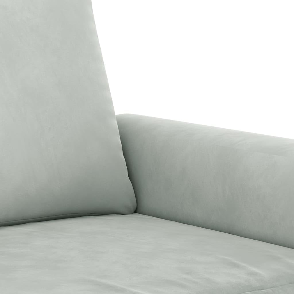 Light Gray Velvet 2 Piece Sofa Set with Pillows S274