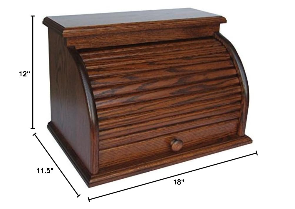 Oak Roll Top Bread Box M25244