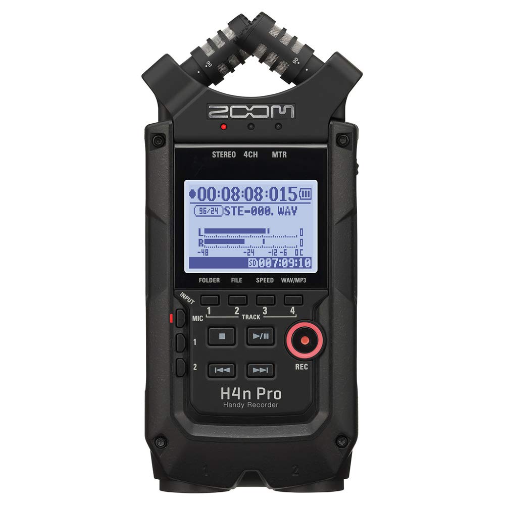 All Black 4-Track Portable Recorder with AC Adapter, Windbuster, 16GB Memory Card & USB Cable C5168