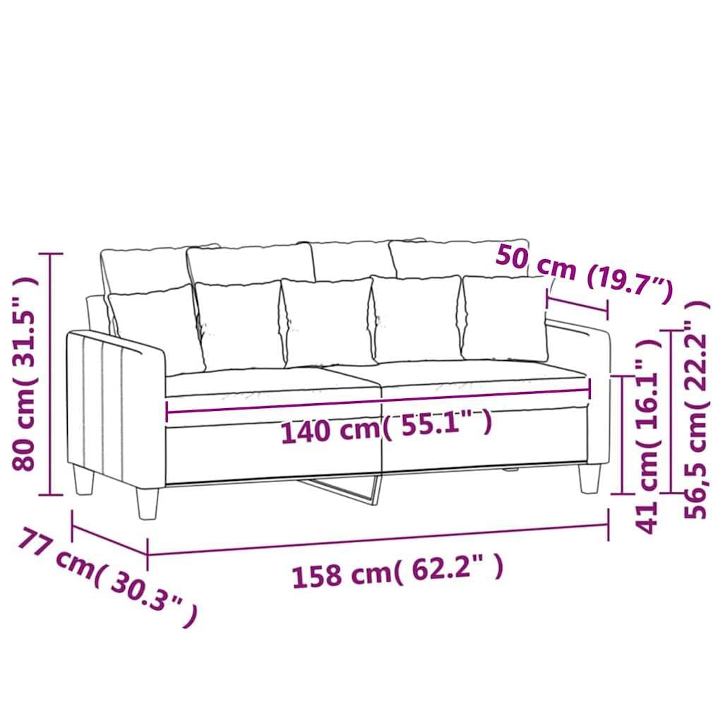 Light Gray Velvet 2-Seater Sofa G582