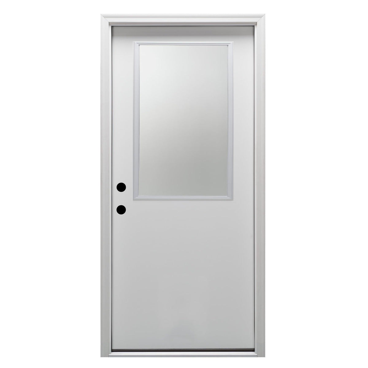Primed Fiberglass 1/2 Lite Clear Glass Prehung Entry Door 36" x 80" I58222