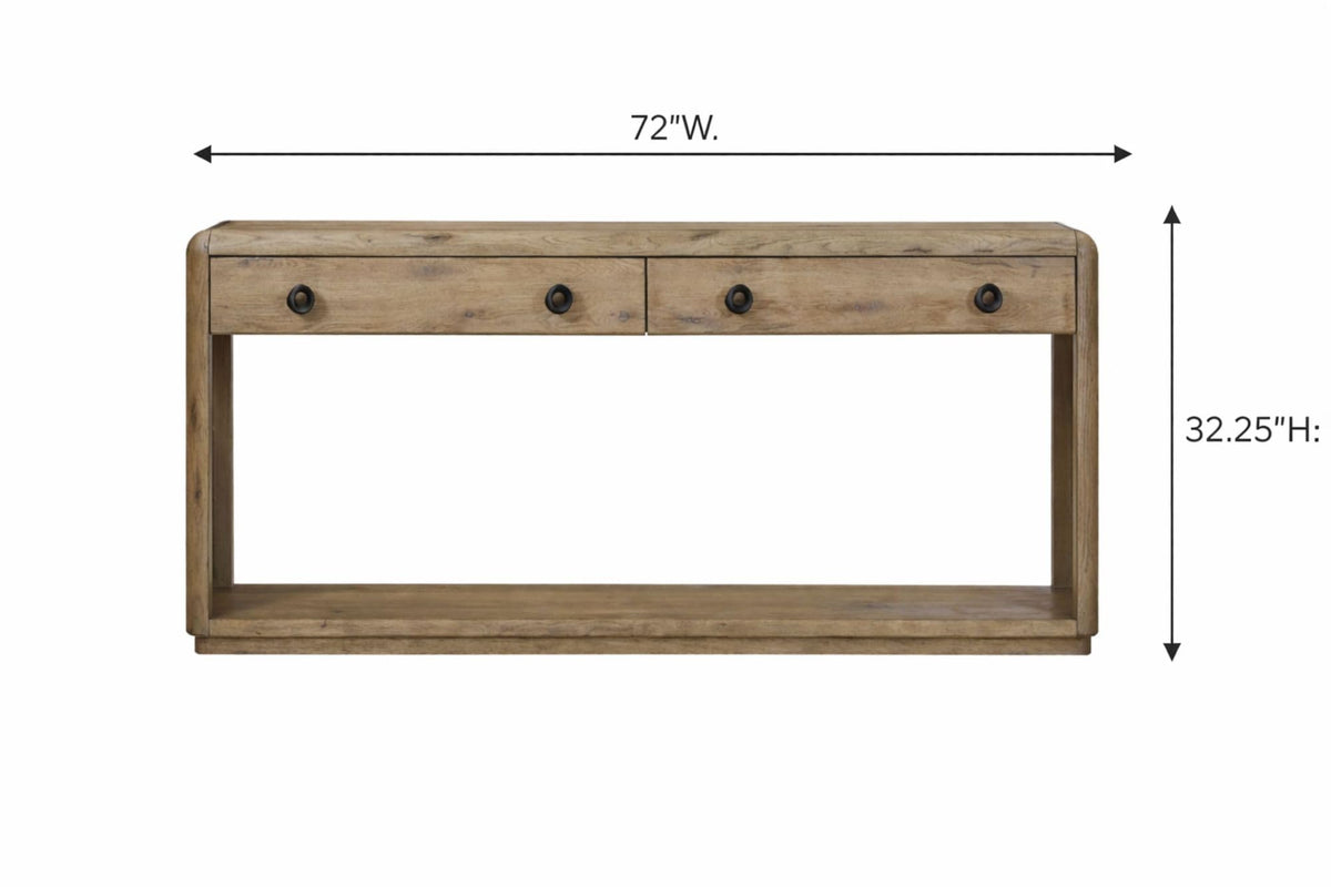 Oak Console Table with Drawers and Storage J4448