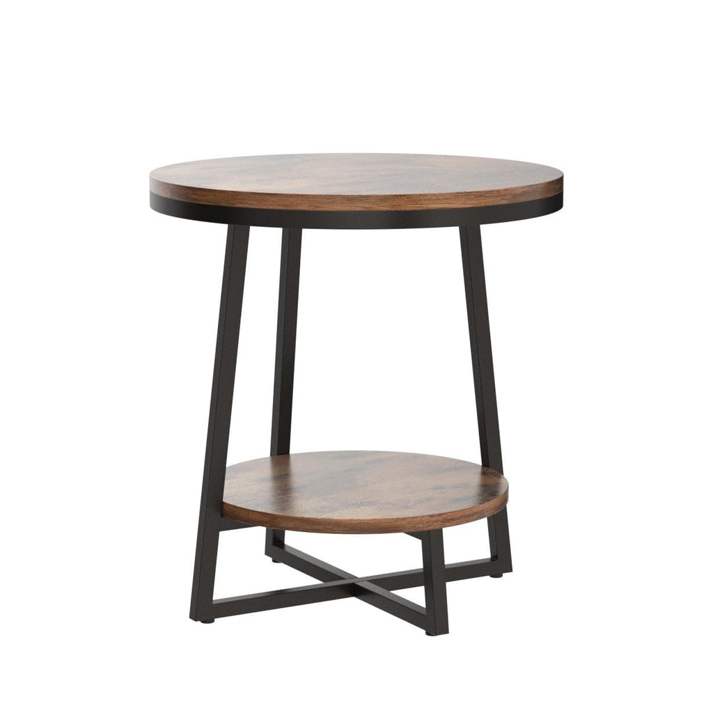 2 Tier Round End Table with Storage Shelf A1117