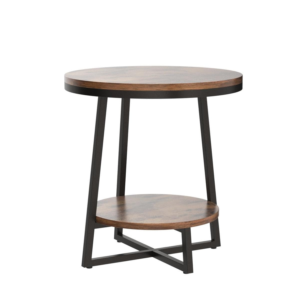 2 Tier Round End Table with Storage Shelf A1117