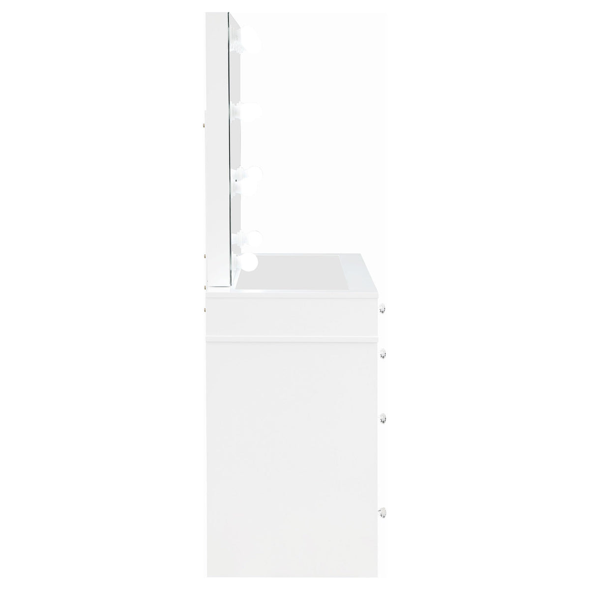 White Velvet 9-Drawer Vanity Table Set E2035