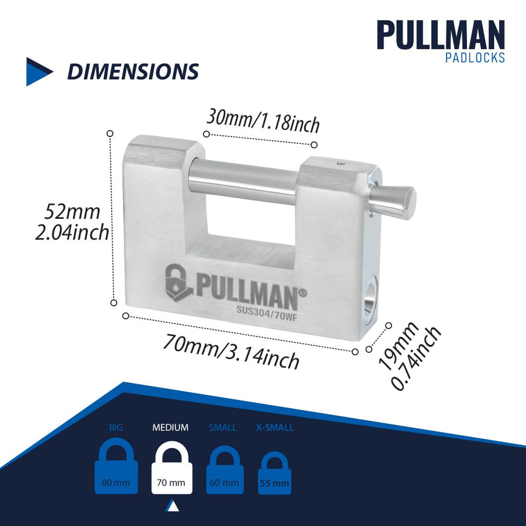 Heavy Duty Keyed Alike Padlocks with 4 Keys 2 Pack 70mm B293042
