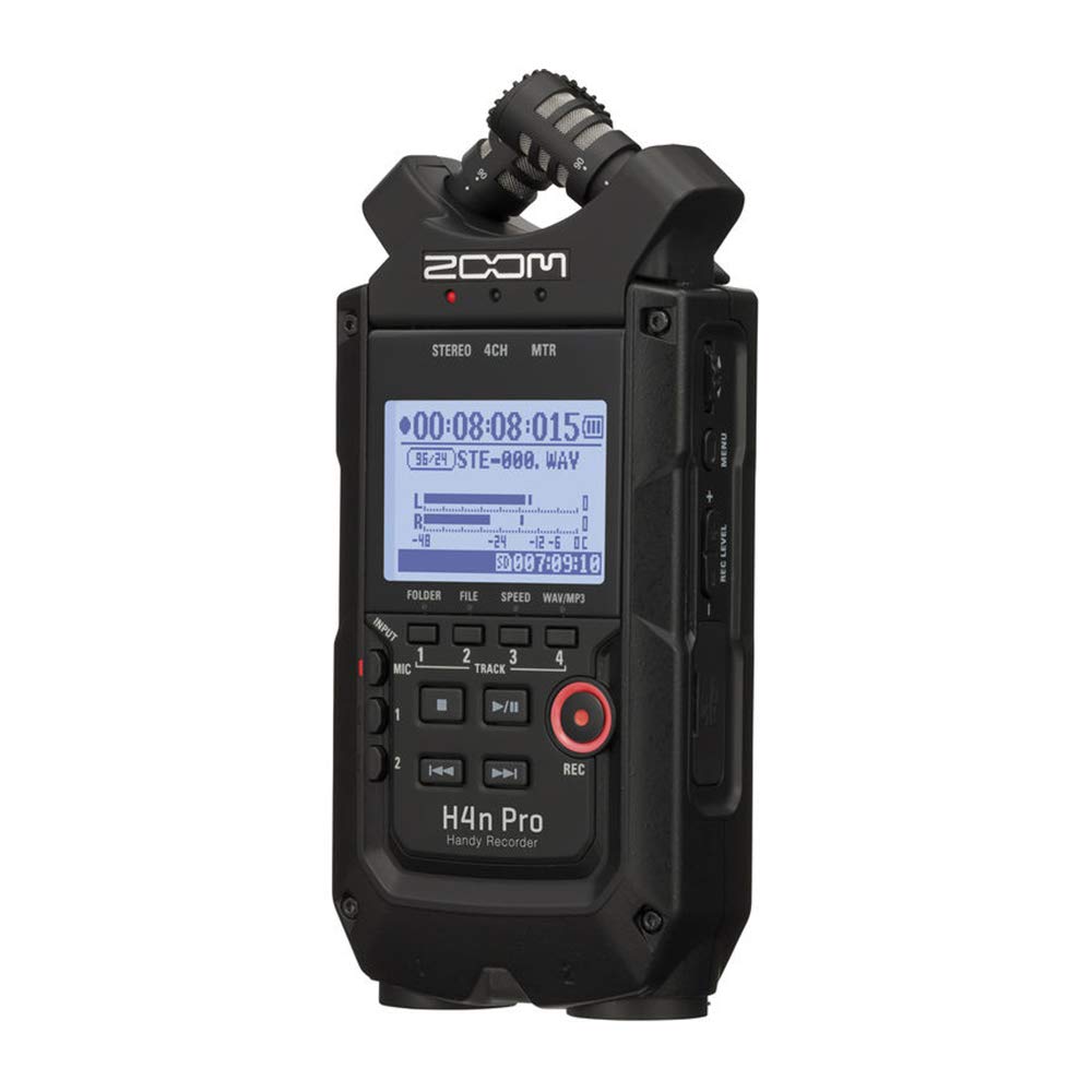 All Black 4-Track Portable Recorder with AC Adapter, Windbuster, 16GB Memory Card & USB Cable C5168