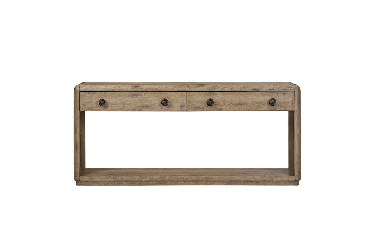 Oak Console Table with Drawers and Storage J4448