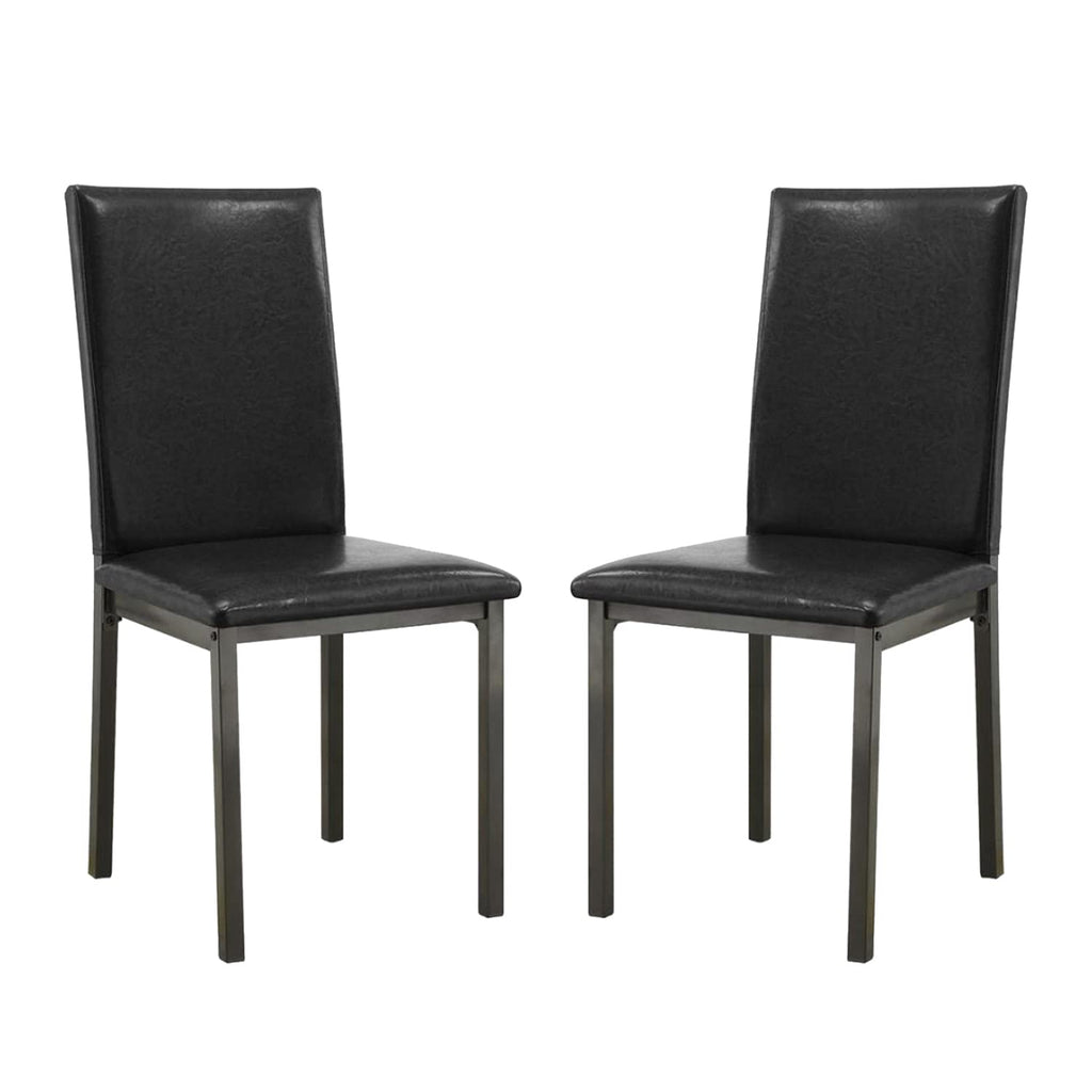 Black Leatherette Dining Chairs Set of 2 Z550