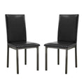 Black Leatherette Dining Chairs Set of 2 Z550