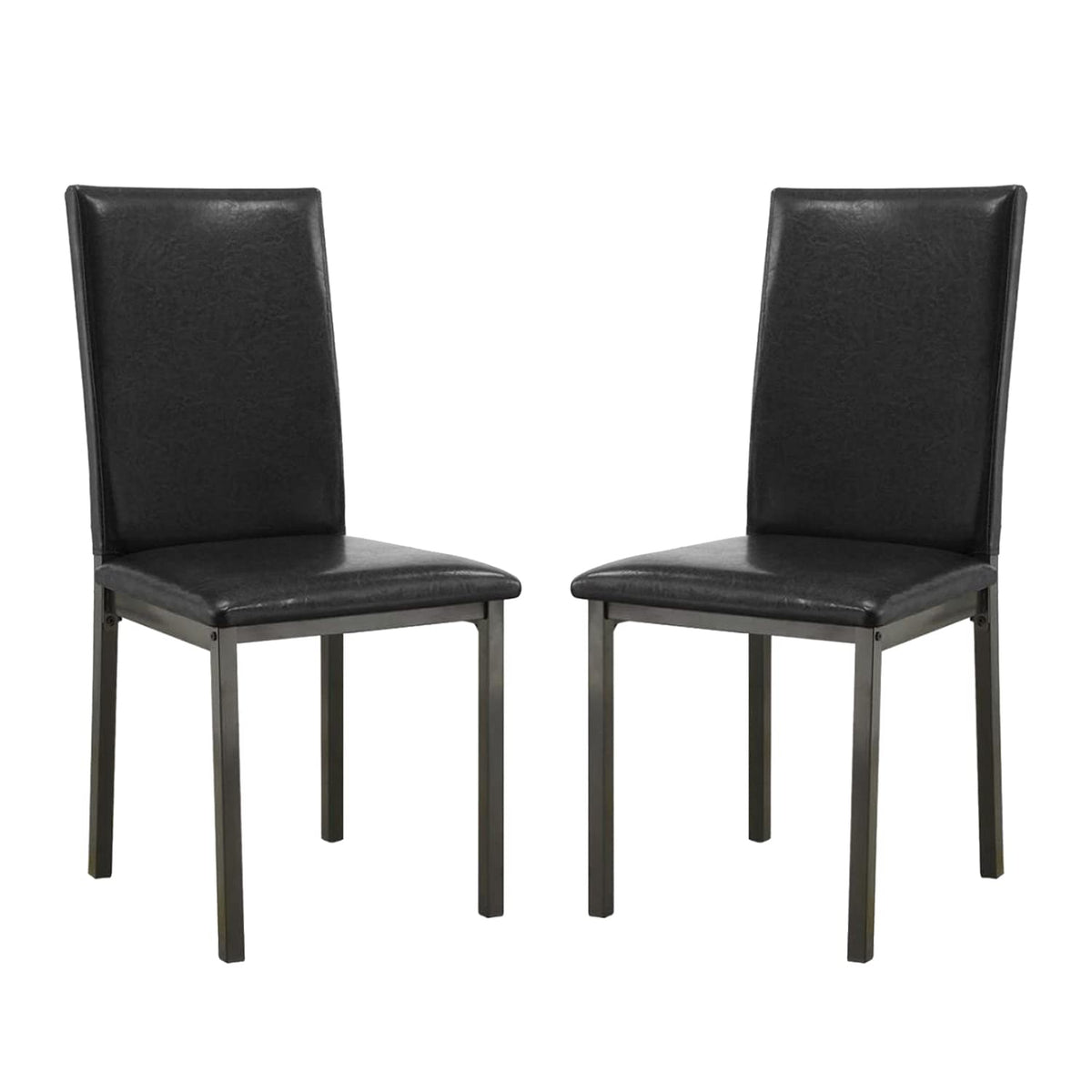Black Leatherette Dining Chairs Set of 2 Z550