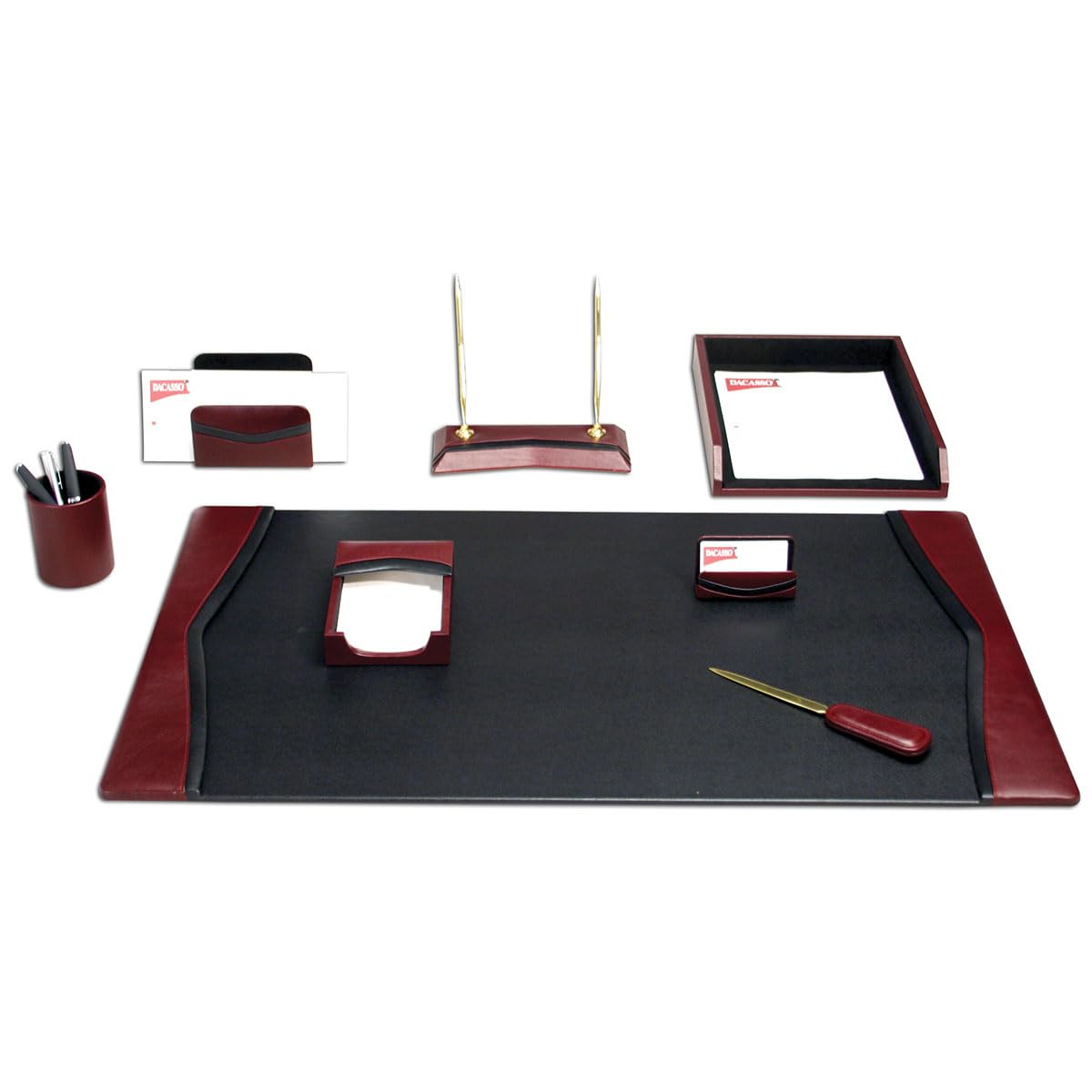 Burgundy Leather 8-Piece Desk Set M141844