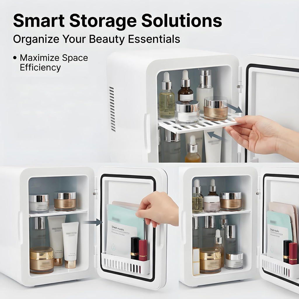 4 Liter Mini Skincare Fridge with Dimmable LED Mirror N63384
