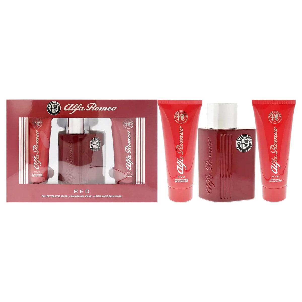 Red 4.2 oz EDT Spray, 3.4 oz Shower Gel, 3.4 oz After Shave Balm 3 Pc Gift Set O6969