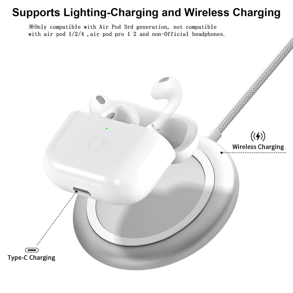 White Wireless Charging Case with Bluetooth Pairing Sync Button M764