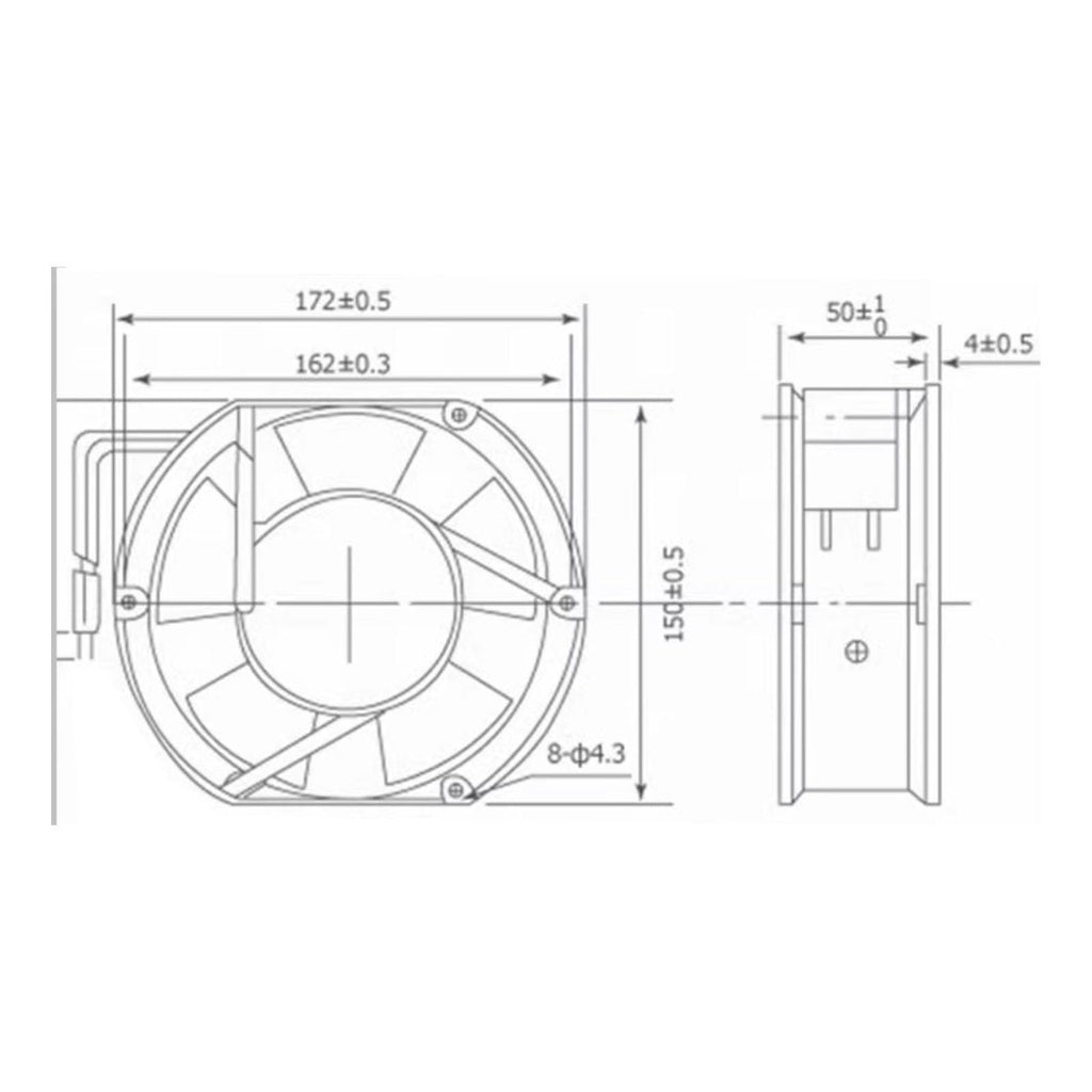 172mm x 150mm x 51mm 24V Cooling Fan X62132