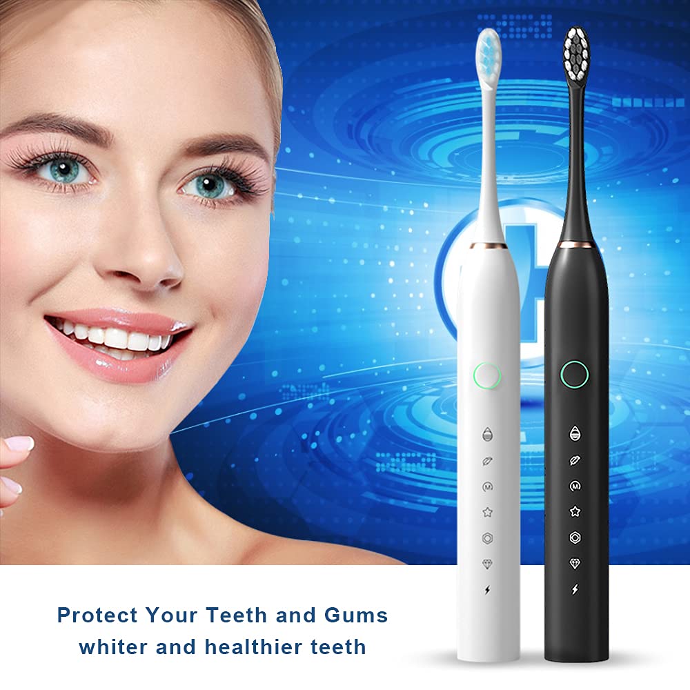 2 Pack Rechargeable Electric Toothbrushes with 8 Brush Heads L5254