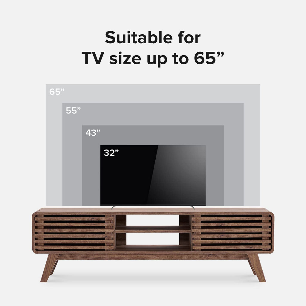 Walnut 59 inch TV Stand with Storage E672