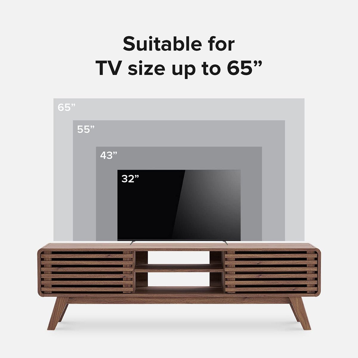 Walnut 59 inch TV Stand with Storage E672