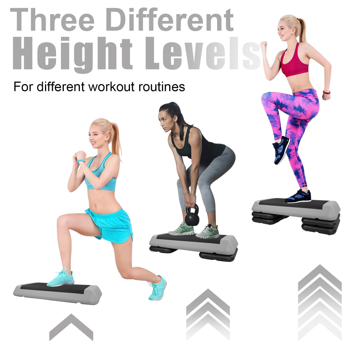 Adjustable Aerobic Stepper with 4 Risers T443894