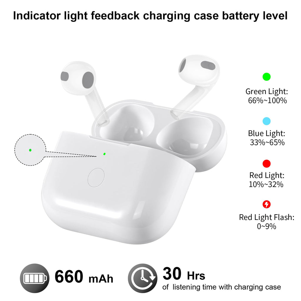 White Wireless Charging Case with Bluetooth Pairing Sync Button M764
