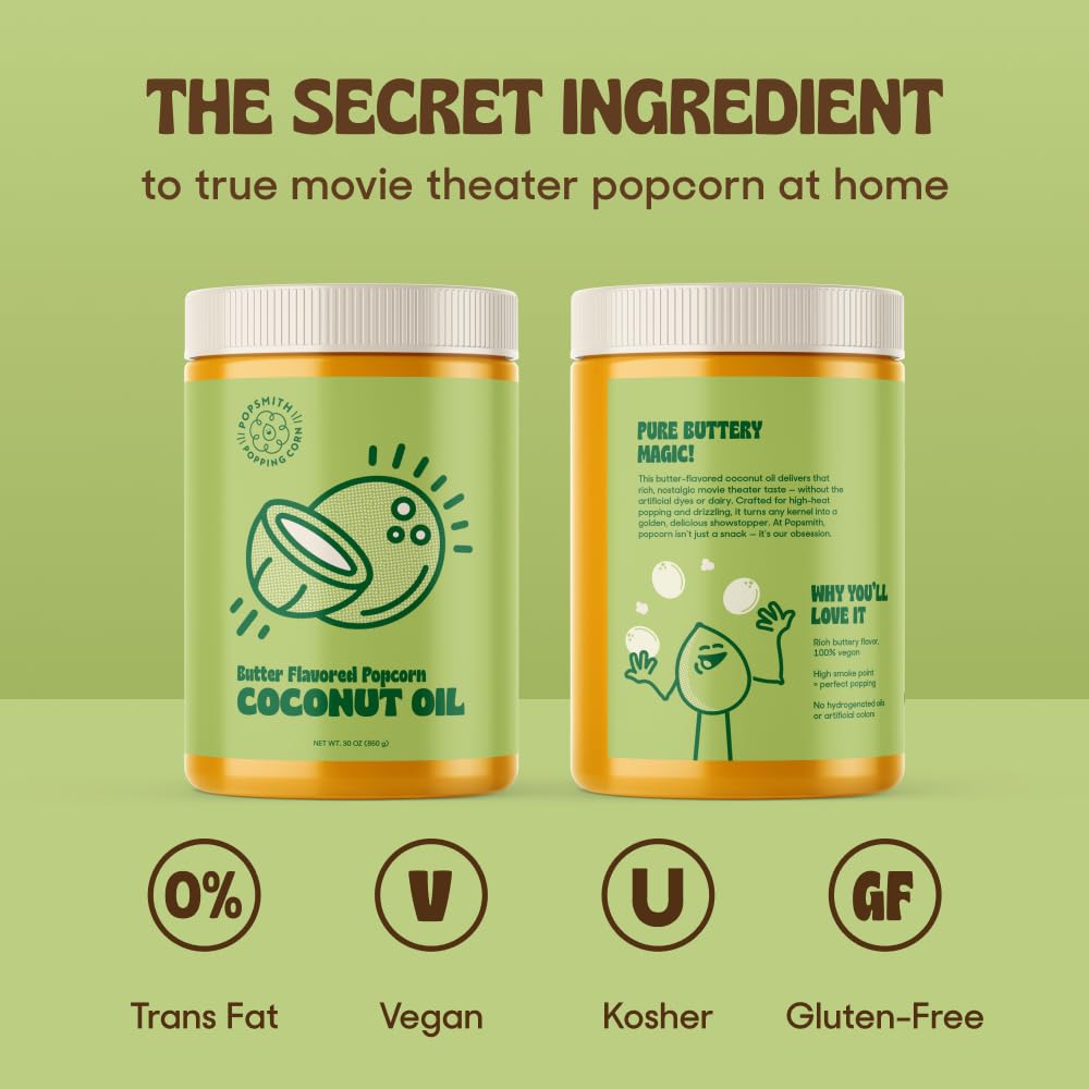 Butter Flavored Coconut Oil Popcorn Popping Oil 30oz P949952