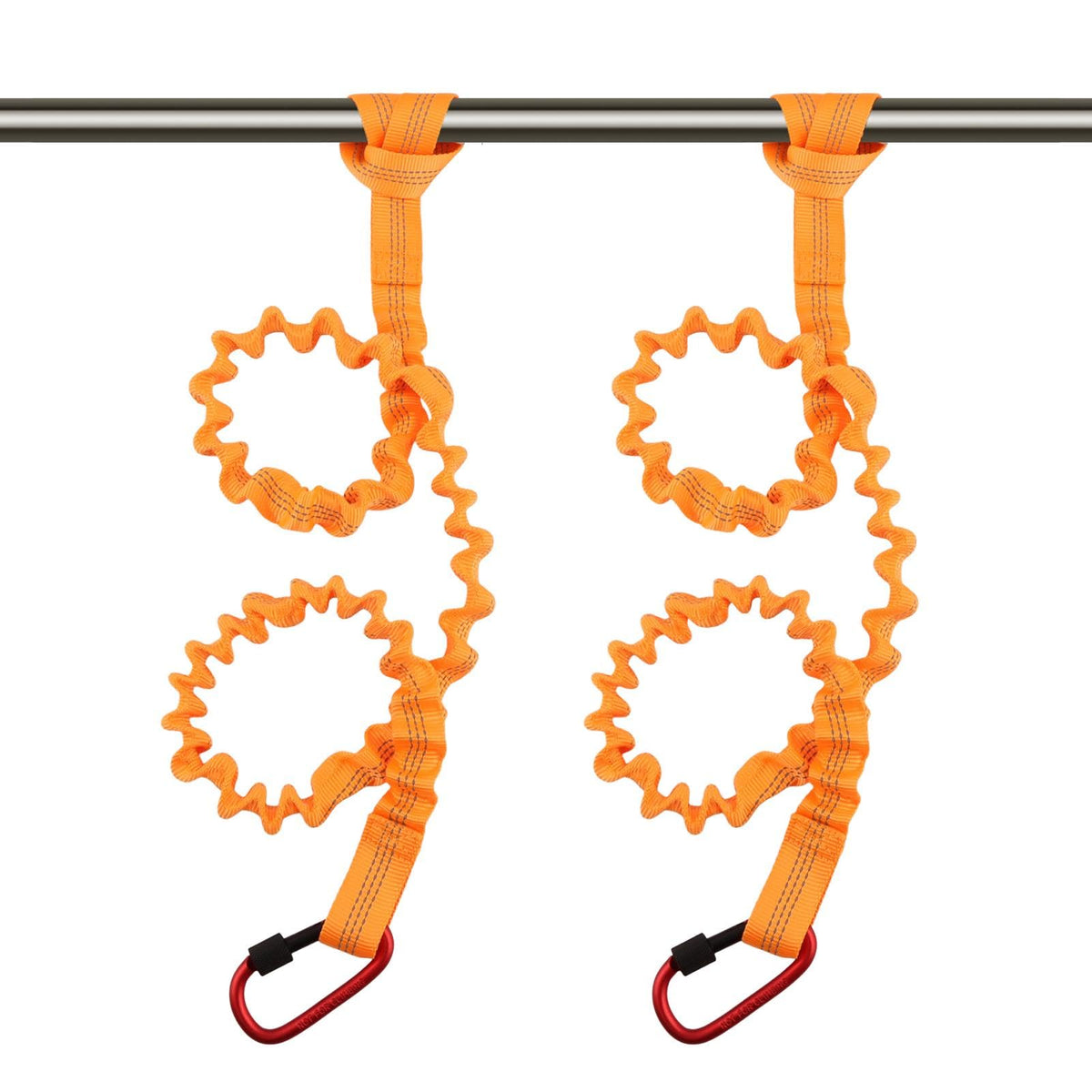 2-Pack Kayak Paddle Leash, 5-7 FT Stretchable Coiled Lanyard with Carabiner V4262