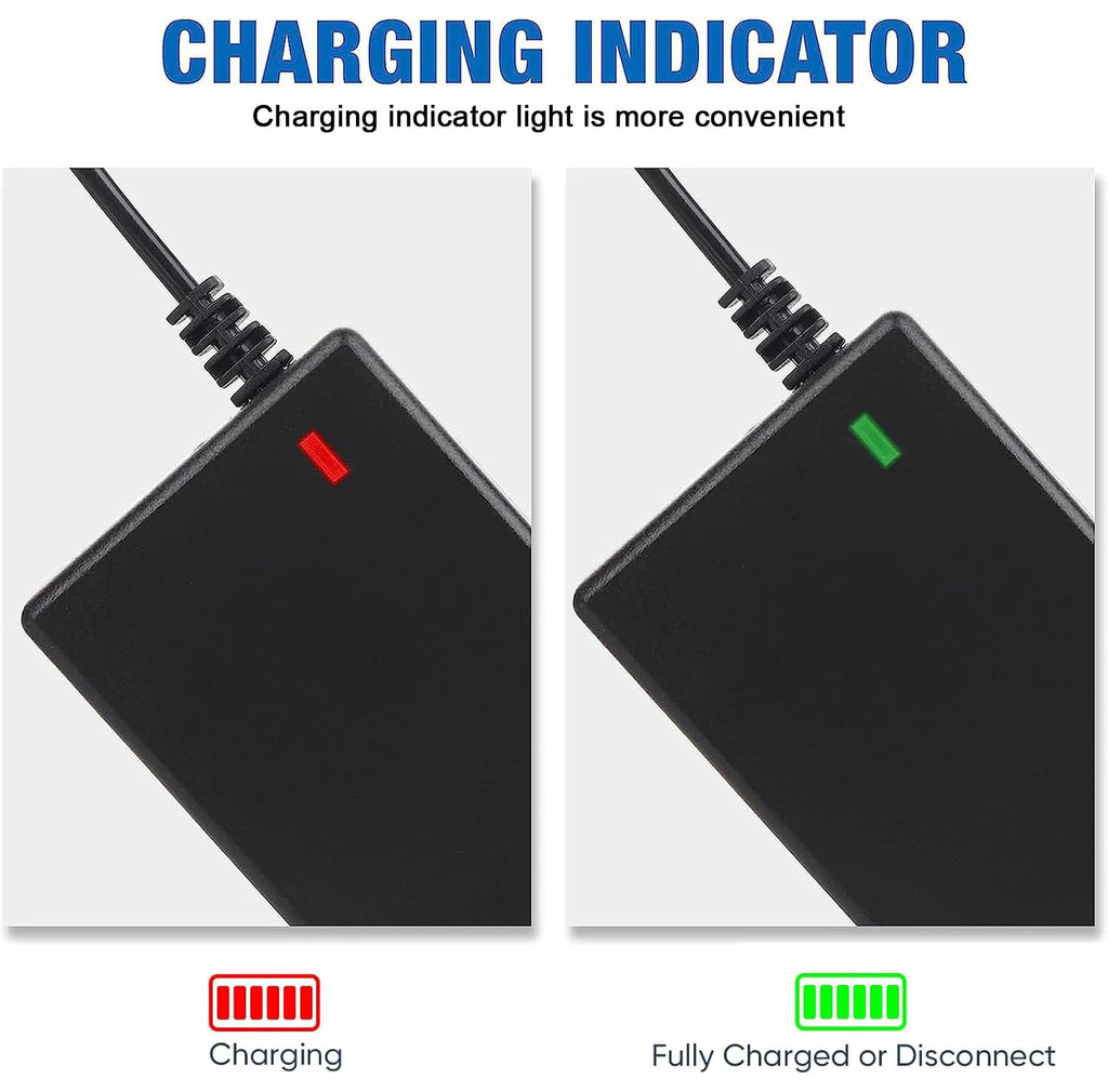 42V 2A Charger for 36V Lithium Battery, 5.5mm x 2.5mm and 8mm 3 Prong Connector D8752