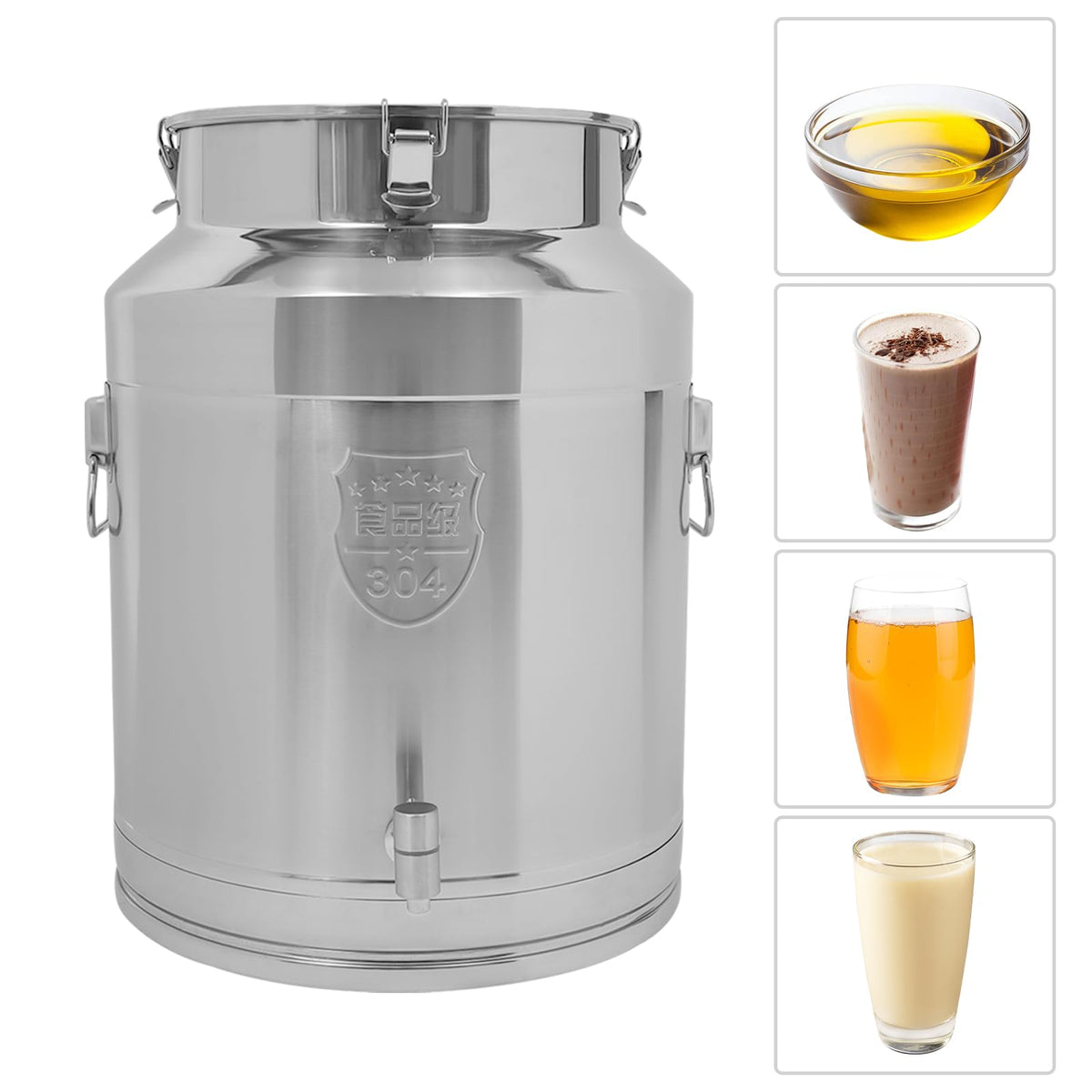 64L Stainless Steel Milk Can with Spigot Q375