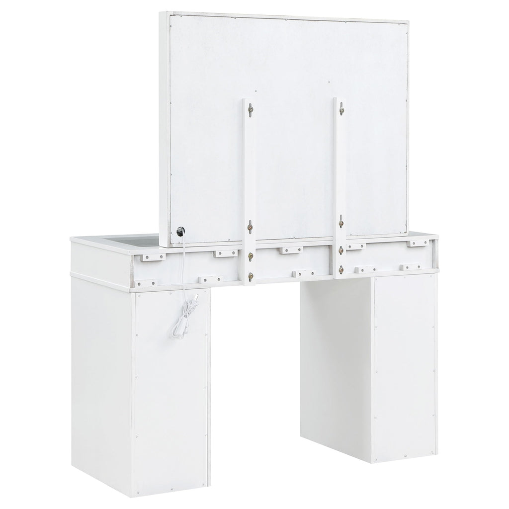 White Velvet 9-Drawer Vanity Table Set E2035