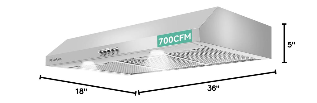 36 Inch 700 CFM Stainless Steel Under Cabinet Range Hood U794211