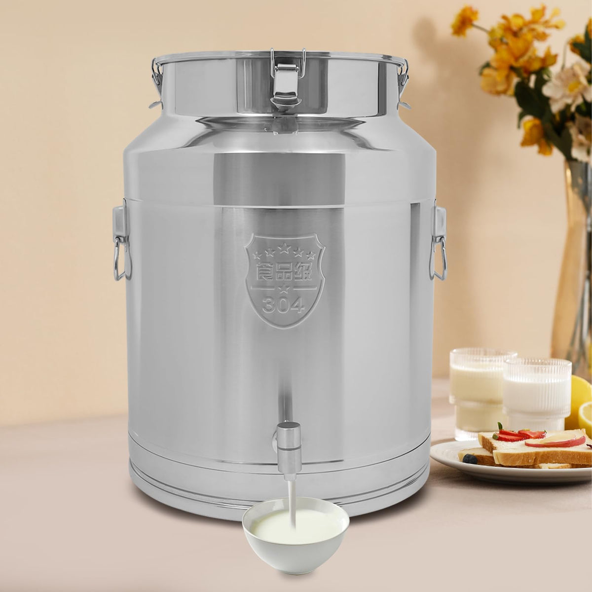64L Stainless Steel Milk Can with Spigot Q375