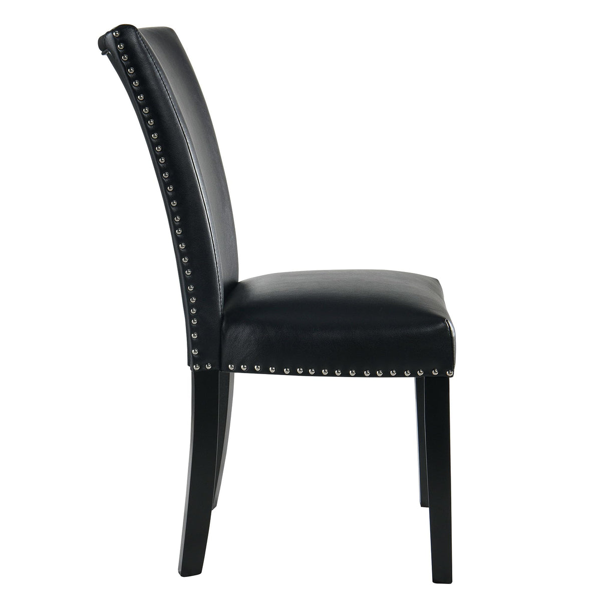Black PU Leather Upholstered Dining Chairs Set of 2 V85684