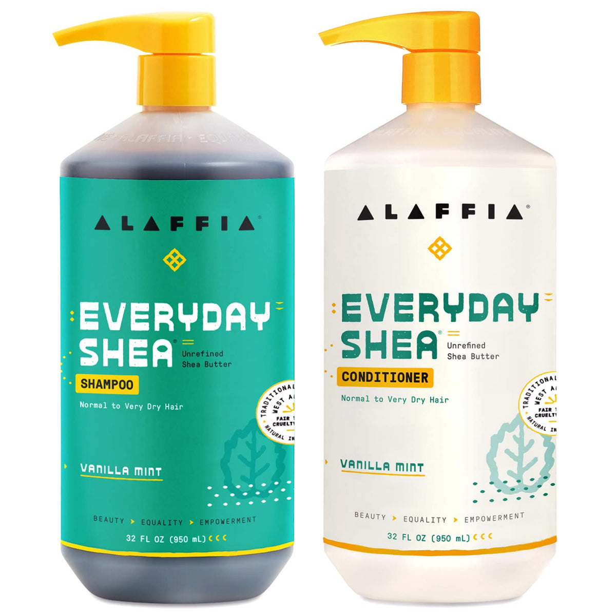 Vanilla Mint Sulfate-Free Shea Butter Shampoo and Conditioner Set 32 Oz G88533