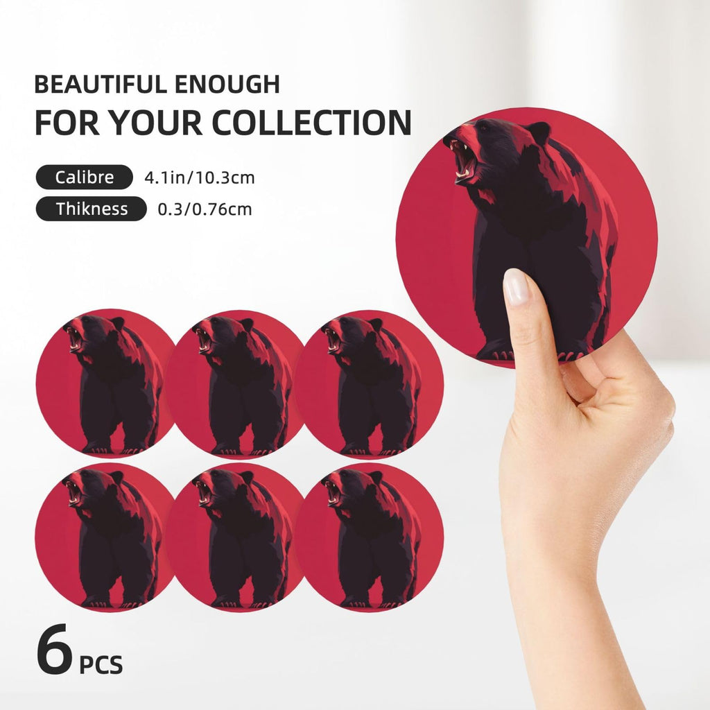 Ceramic Coasters with Holder Set of 6 J296