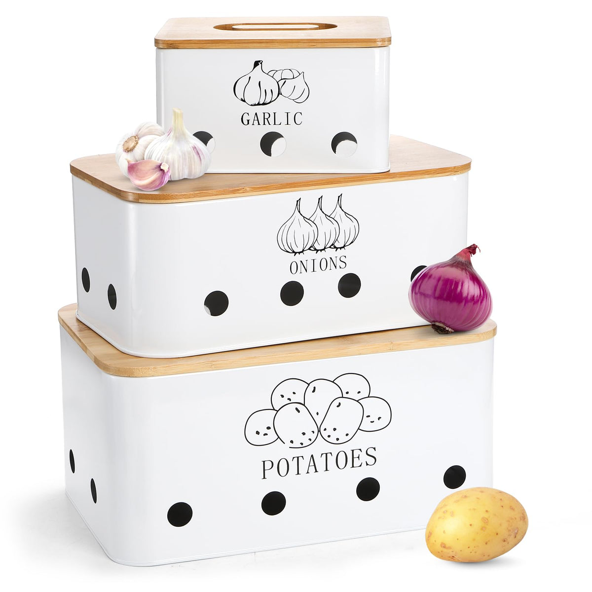 3 Pack Potato Onion Garlic Storage Set L40623