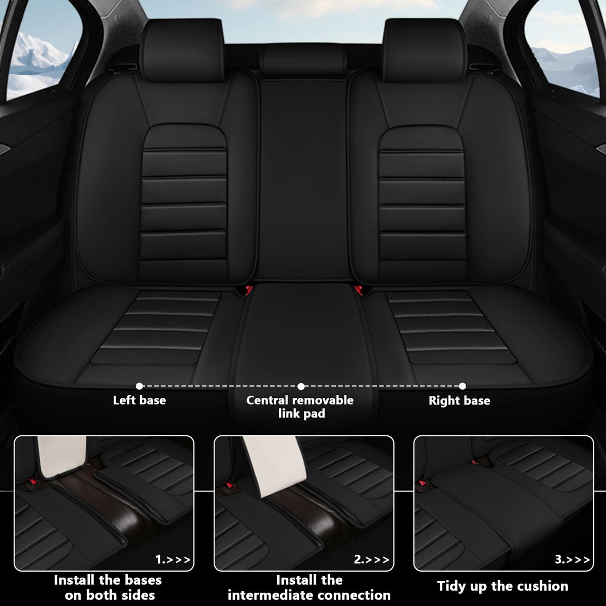Waterproof Leather Car Seat Covers Set of 5 N6322