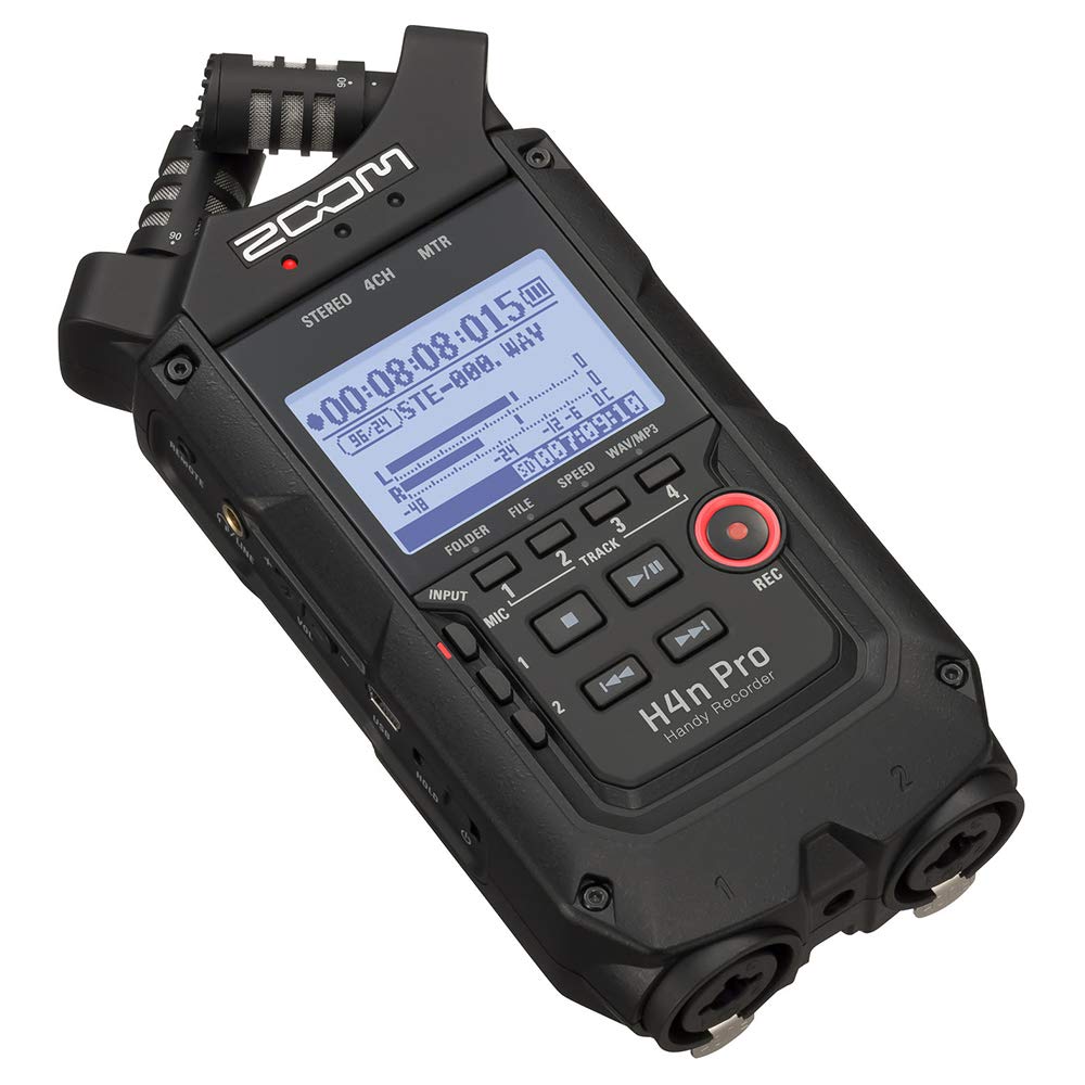 All Black 4-Track Portable Recorder with AC Adapter, Windbuster, 16GB Memory Card & USB Cable C5168