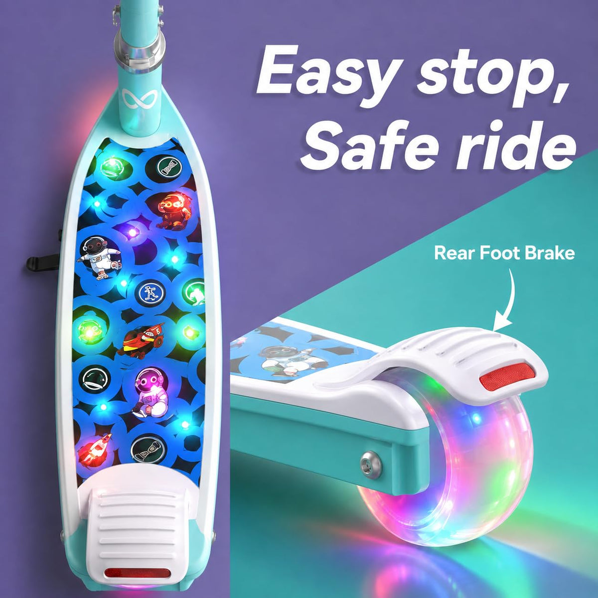 Electric Scooter for Kids, 5 MPH, LED Light-Up Wheels, Ages 3-8 Z1880