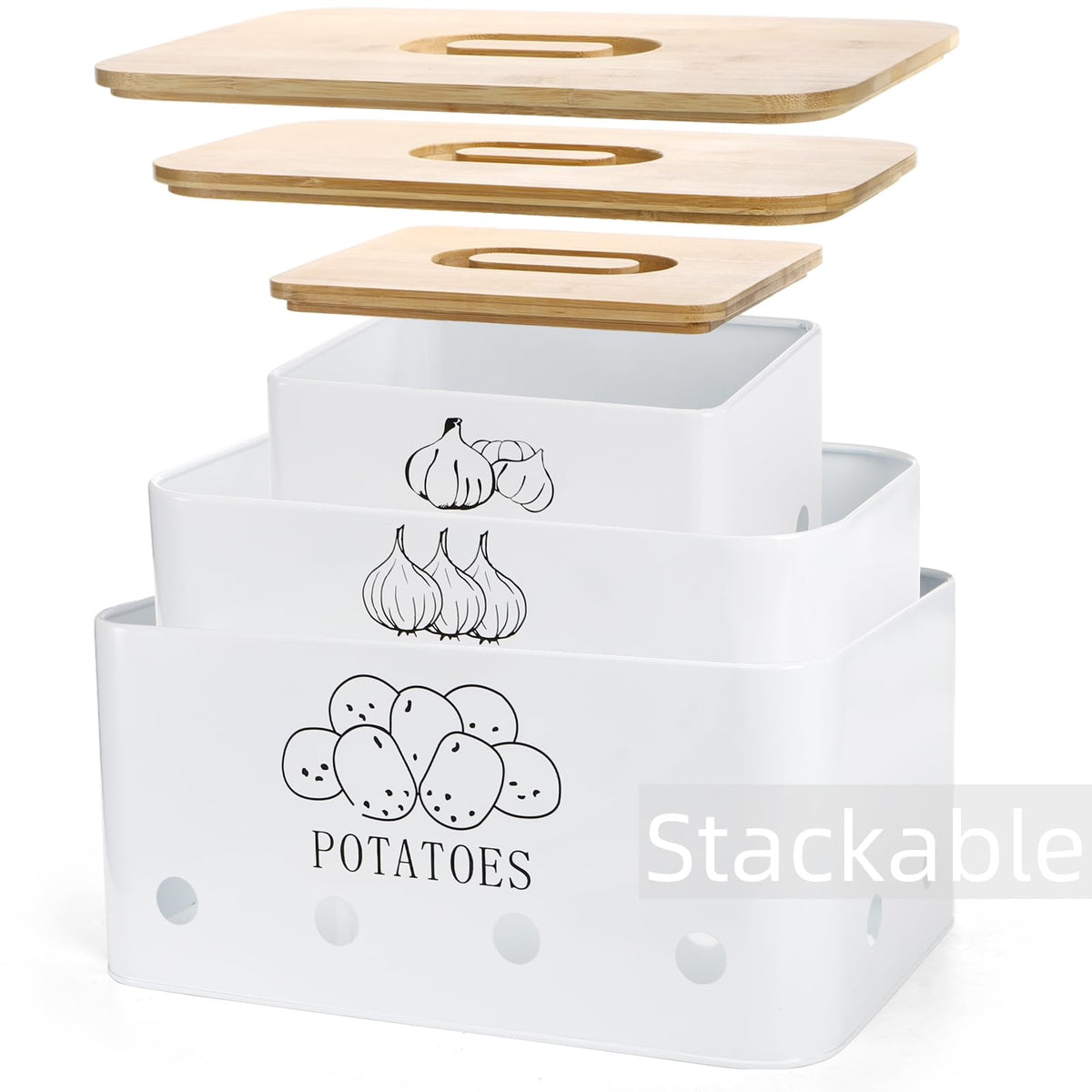 3 Pack Potato Onion Garlic Storage Set L40623