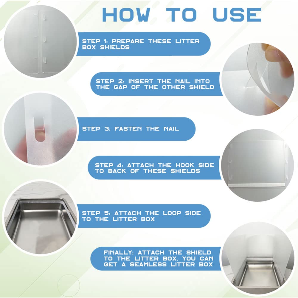 Connectable Cat Litter Box Pee Shield Splash Guard I547