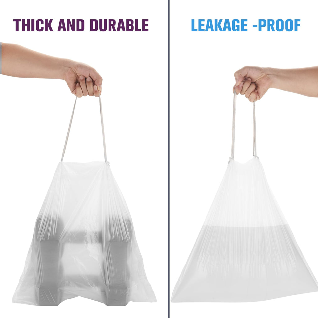 2.6 Gallon 60 Count Clear Drawstring Trash Bags E439