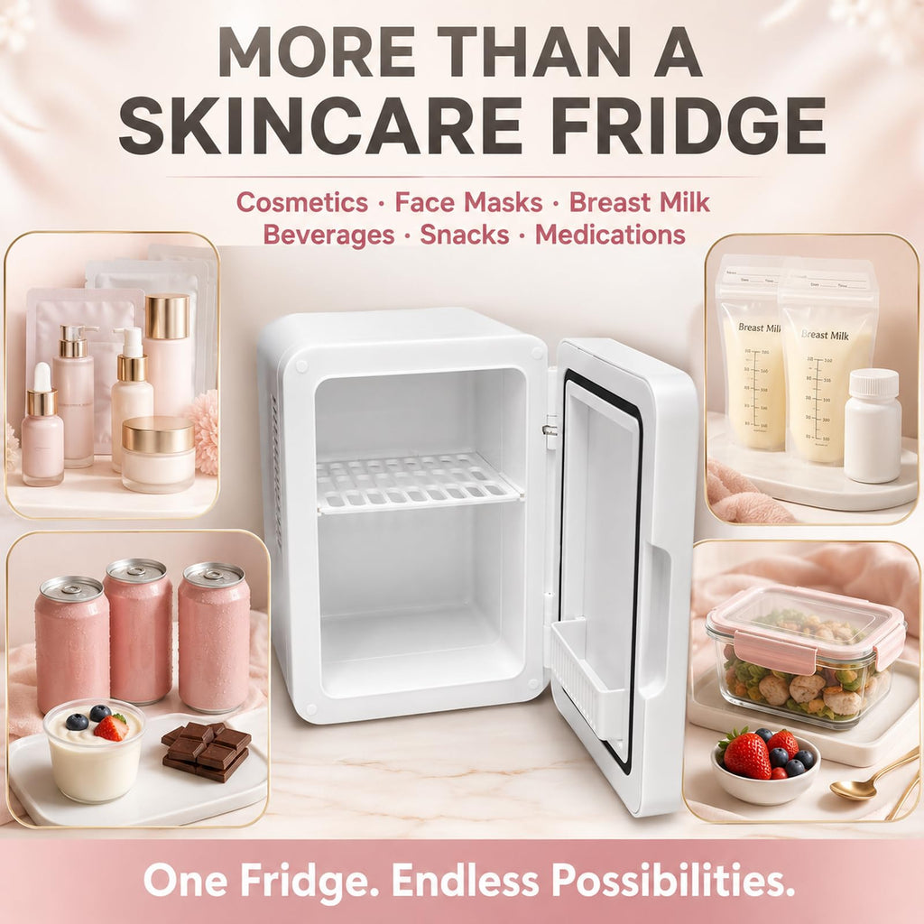 4 Liter Mini Skincare Fridge with Dimmable LED Mirror N63384