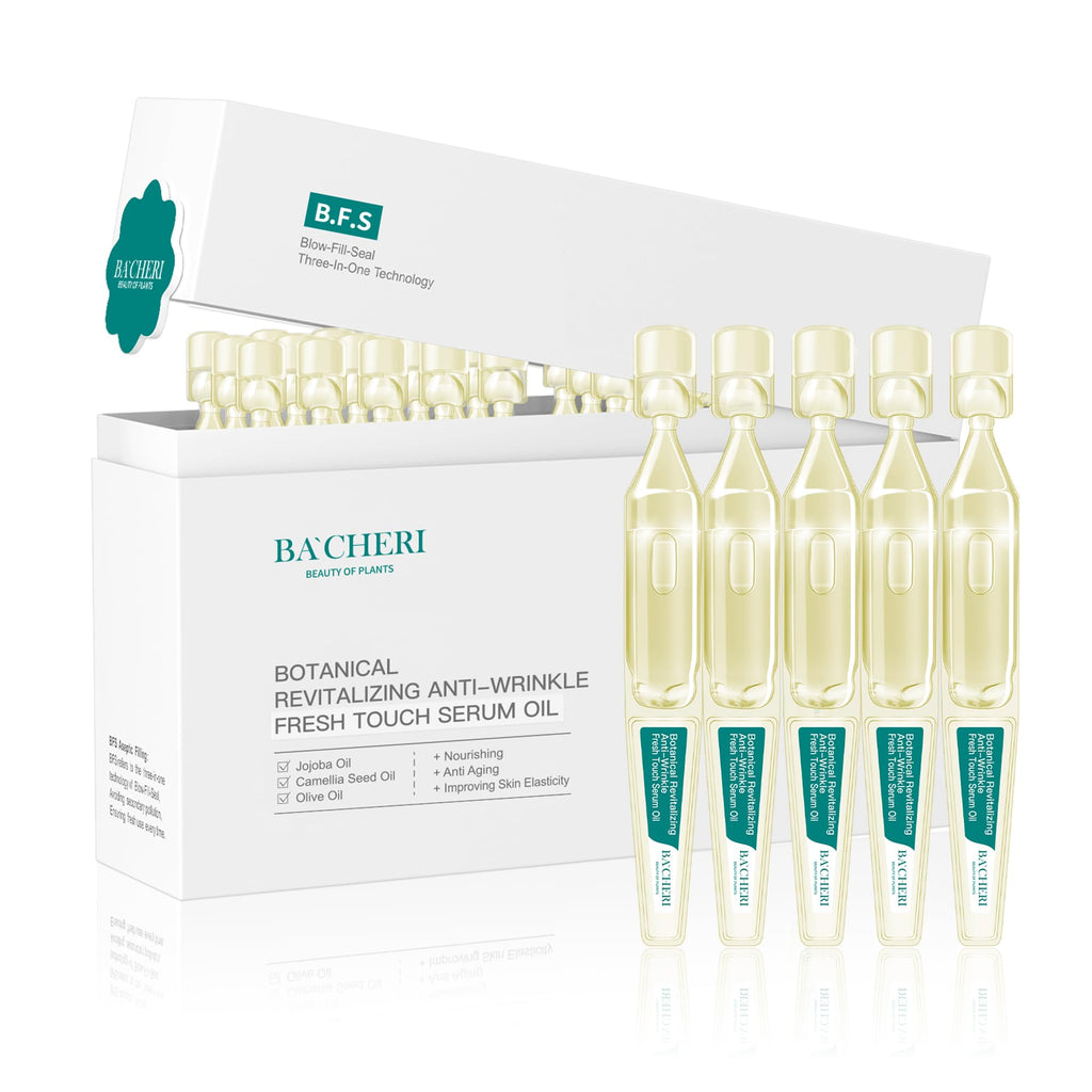 Anti-Aging Face Oil Serum Ampoules with Squalane, Camellia, Jojoba & Meadowfoam Seed Oil, 1ml x 30 S5908