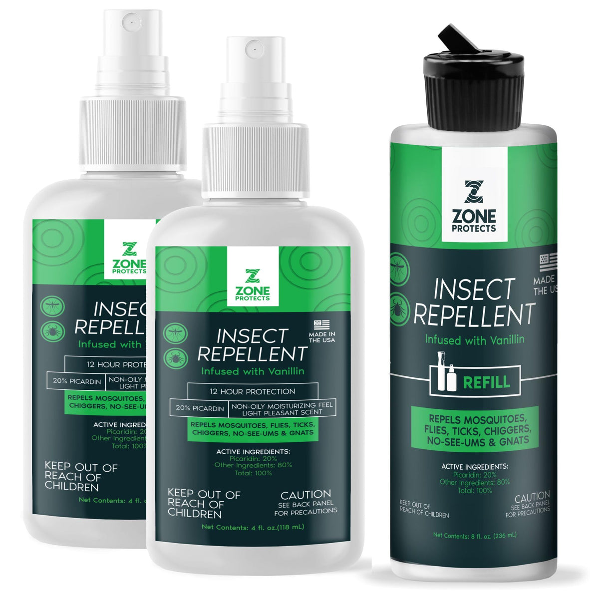 Picaridin Insect Repellent 2-Pack + Refill A864978
