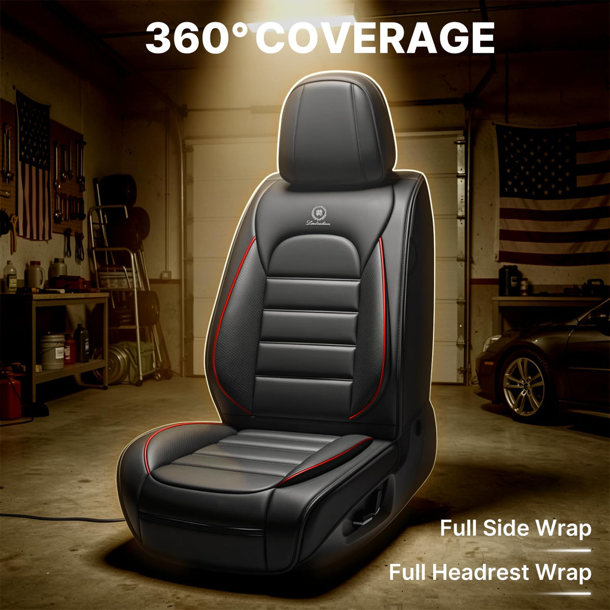 Waterproof Leather Car Seat Covers Set of 5 N6322
